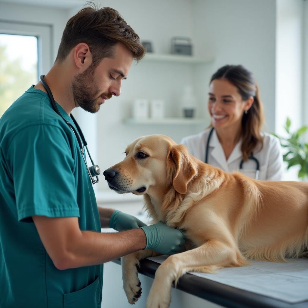 Chien chez le vétérinaire