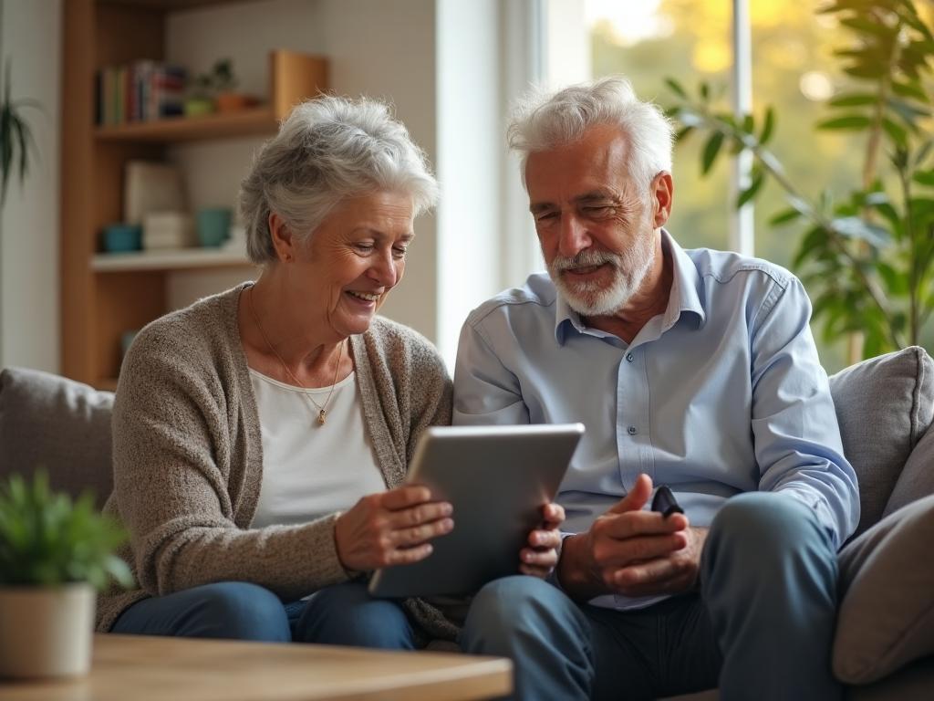 Couple senior planifiant leur protection dépendance