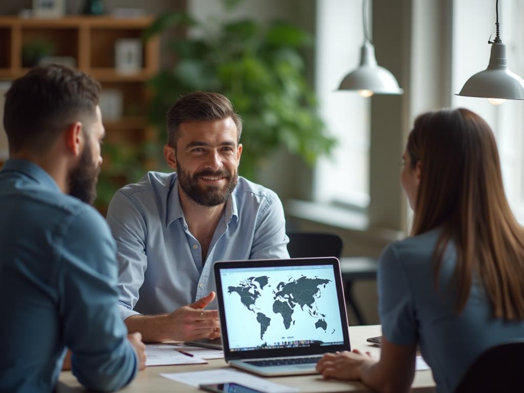 Professionnel expatrié en réunion internationale