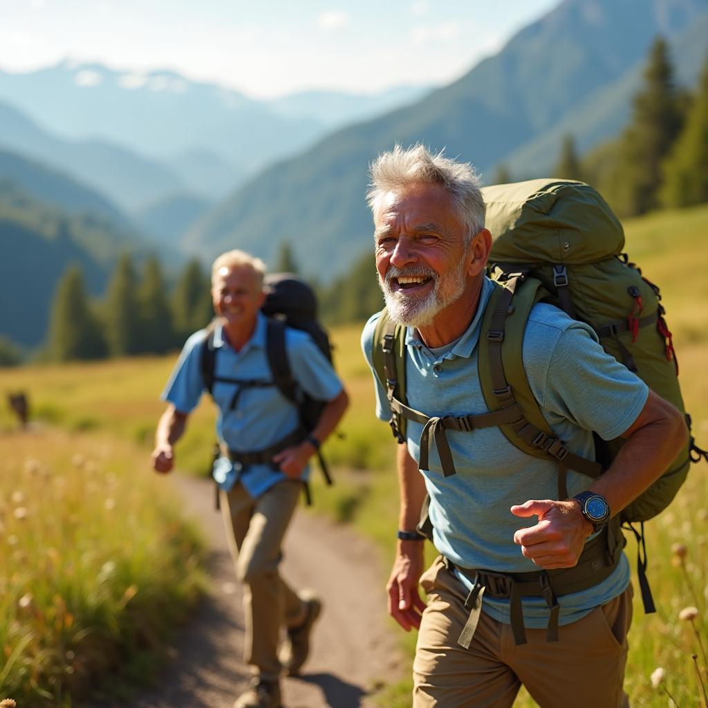 Senior faisant du jardinage en sécurité