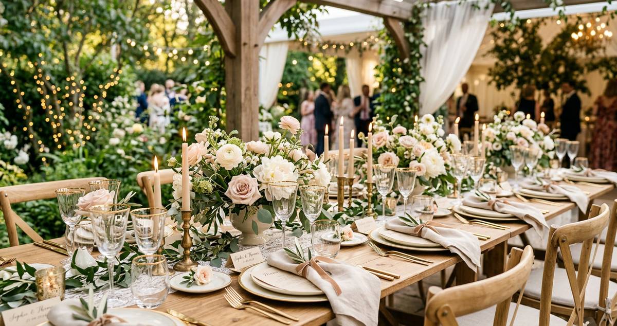 Décoration florale élégante pour une cérémonie de mariage
