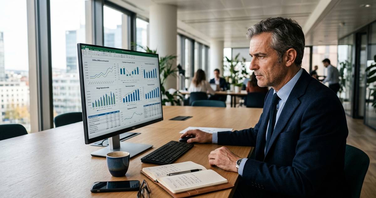 Entrepreneur analysant ses résultats financiers