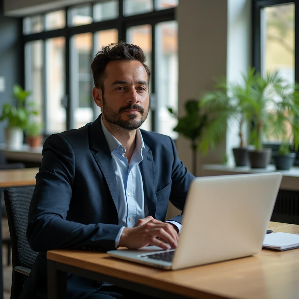 Entrepreneur travaillant dans un espace de coworking