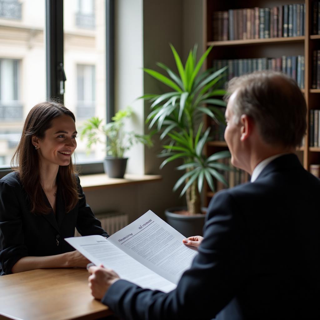 Consultation avec un avocat en cabinet