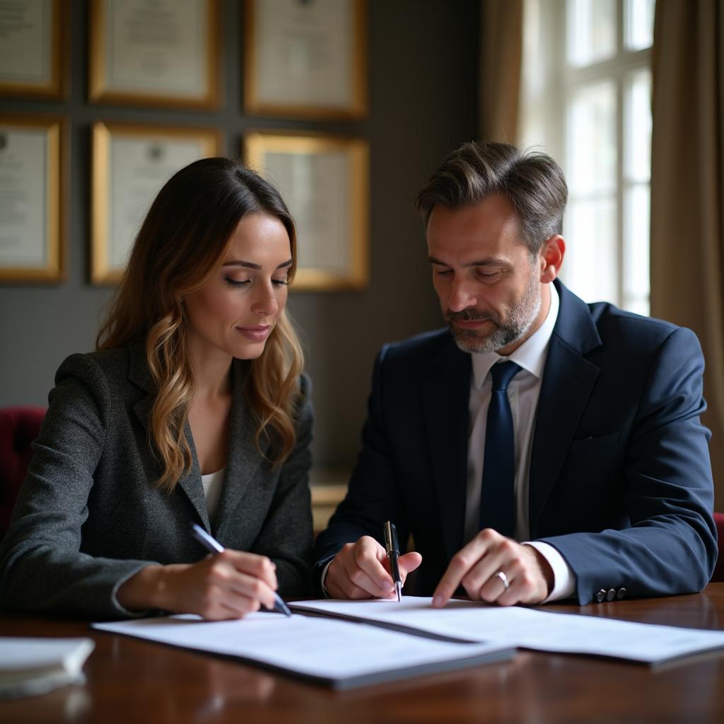 Signature de documents juridiques