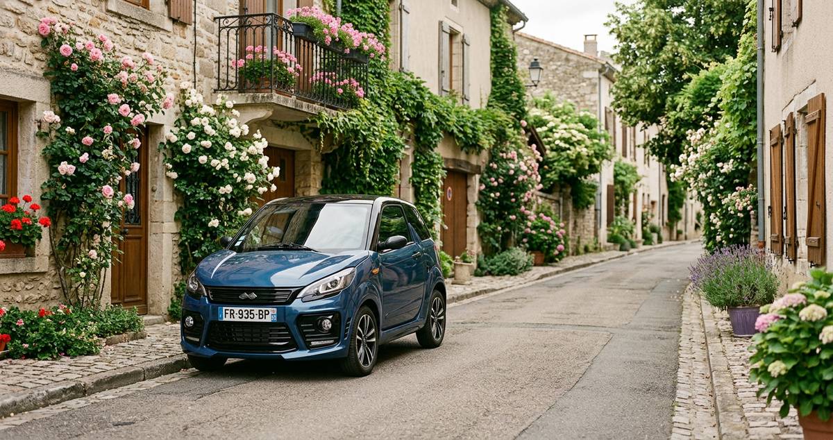 Voiture sans permis garée dans une rue résidentielle